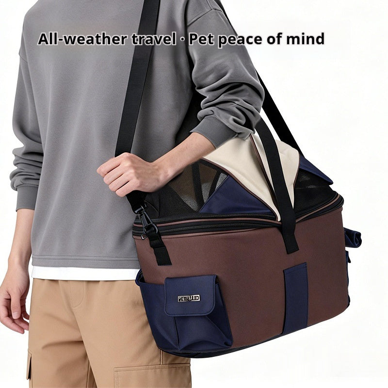 Pet Foldable Canvas Rear-Seat Carrier Bag